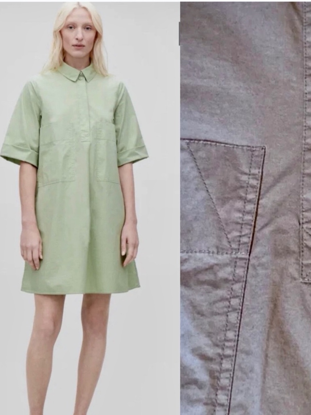 COS Casual A-line Pocket  Dress In Charcoal Size 4